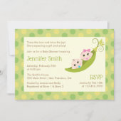 Twee Baby showers uitnodigingen twee erwten in een (Voorkant)