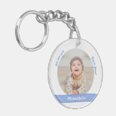 Twee babyjongens 2 Foto's Namen oom Modern Chic Sleutelhanger (Voorkant Links)