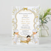 Twee babyjongens en meisjes Baptisme Christening G Kaart (Staand voorkant)