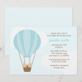 Twee babyjongens in een ballon kaart (Voorkant / Achterkant)