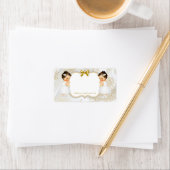 Twee  babymeisjes Baptisme Gold White Etiket (Insitu)