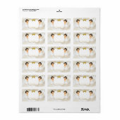 Twee  babymeisjes Baptisme Gold White Etiket (Full Sheet)