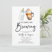 Twee baby's brouwen Baby shower Kaart (Staand voorkant)