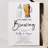 Twee baby's brouwen Baby shower Kaart