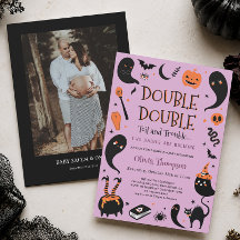 Twee baby's brouwen Tweeling Halloween Baby Shower