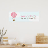 Twee baby's in een ballonvaardig Baby shower Poster (Keuken)