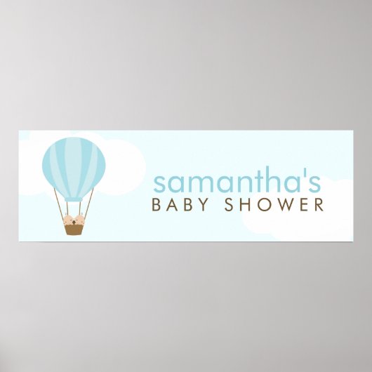 Twee baby's in een Green Hot Air ballon Poster (Voorkant)