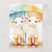 Twee Baby's op een regenachtige dag Briefkaart (Voorkant)