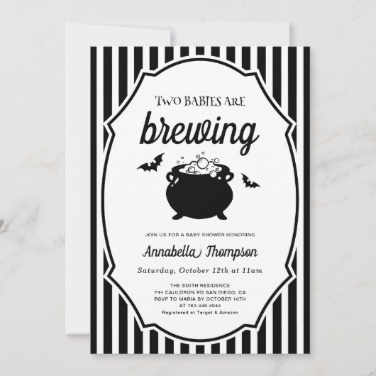 Twee baby's zijn het brouwen van tweeling Hallowee Kaart (Voorkant)