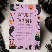 Twee baby's zijn op komst Tweeling Halloween Baby 