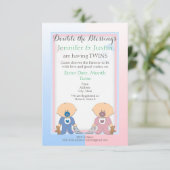 Twee babyschoenen - Jongen en meisjes Kaart (Staand voorkant)