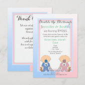 Twee babyschoenen - Jongen en meisjes Kaart (Voorkant / Achterkant)