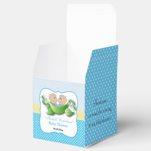 Twee babyschoenen - twee erwten in een peul bedankdoosjes (Geopend)