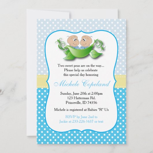 Twee babyschoenen - twee erwten in een peul kaart (Voorkant)