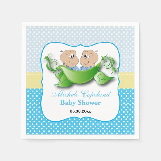 Twee babyschoenen - twee erwten in een peul servet (Voorkant)