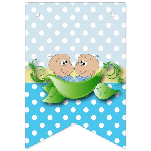 Twee babyschoenen - twee erwten in een peul vlaggetjes (Tweede vlag)