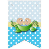 Twee babyschoenen - twee erwten in een peul vlaggetjes (Eerste vlag)