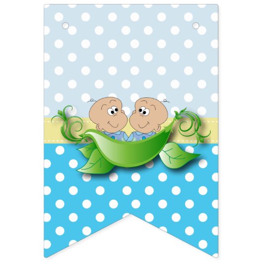 Twee babyschoenen - twee erwten in een peul vlaggetjes (Eerste vlag)