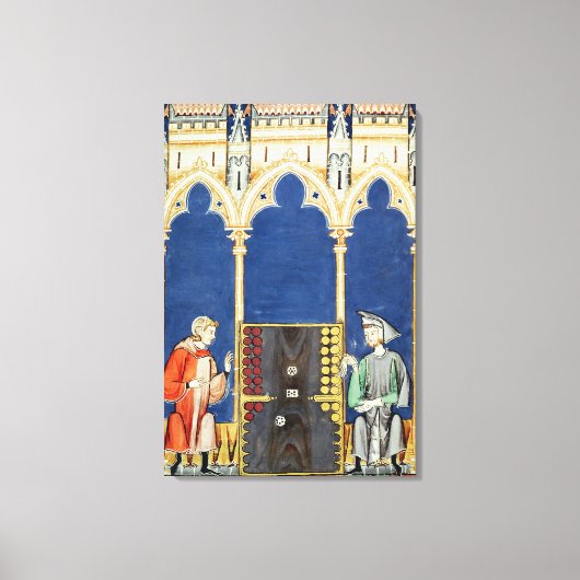 Twee backgammaspelers canvas afdruk (Voorkant)