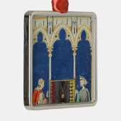 Twee backgammaspelers metalen ornament (Rechts)
