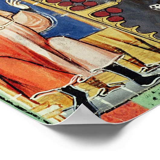 Twee backgammaspelers poster (Hoek)