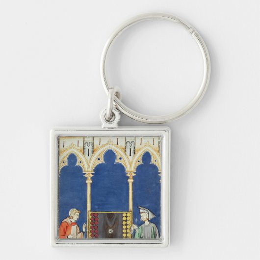 Twee backgammaspelers sleutelhanger (Voorkant)