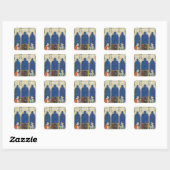 Twee backgammaspelers vierkante sticker (Vel)