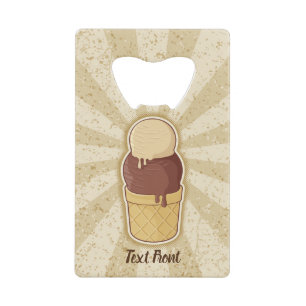 Twee bakkerijbeker creditkaart flessenopener