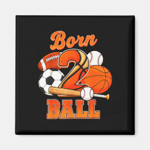 Twee ballen geboren 2e verjaardag jongens feest sp magneet