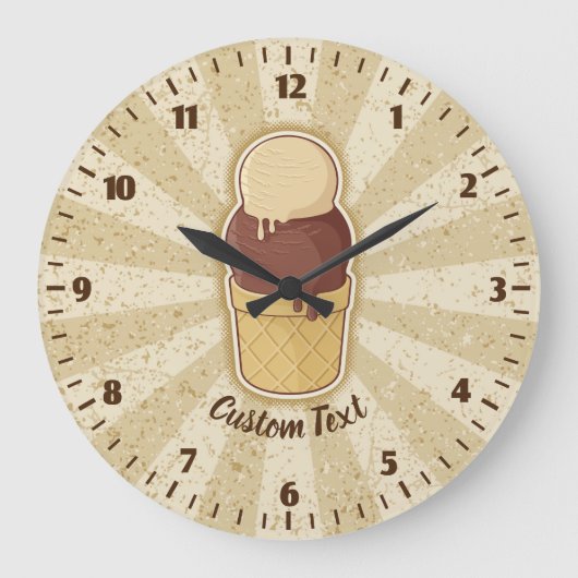 Twee ballen ijs cup groot uurwerk grote klok (Voorkant)