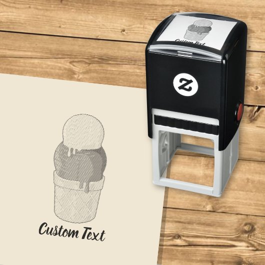 Twee ballen ijs cup zelfinktende stempel