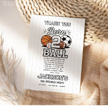 Twee ballen sport thema jongen 2e verjaardagsfeest