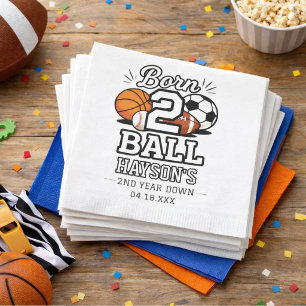 Twee ballen sport thema jongen 2e verjaardagsfeest servet