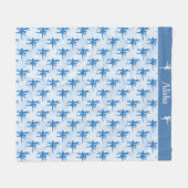 Twee Ballerinas Blue, gepersonaliseerd Fleece Deken (Voorkant (Horizontaal))
