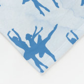 Twee Ballerinas Blue, gepersonaliseerd Fleece Deken (Hoek)