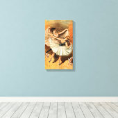 "Twee Ballerina's" gewikkeld canvas print (Insitu (Houten vloer))