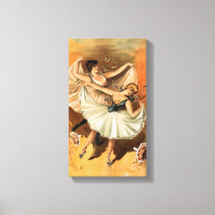 "Twee Ballerina's" gewikkeld canvas print