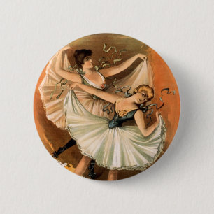 Twee Ballerinas-knoppen Ronde Button 5,7 Cm