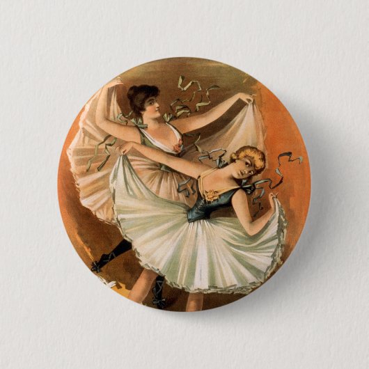 Twee Ballerinas-knoppen Ronde Button 5,7 Cm (Voorkant)