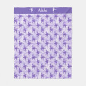 Twee Ballerinas Lavender Gepersonaliseerd Fleece Deken (Voorkant)