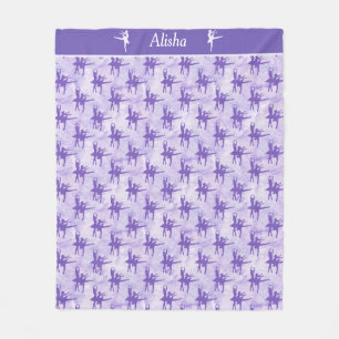 Twee Ballerinas Lavender Gepersonaliseerd Fleece Deken