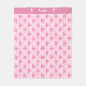 Twee Ballerinas Pink gepersonaliseerd Fleece Deken (Voorkant)