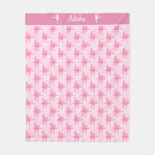 Twee Ballerinas Pink gepersonaliseerd Fleece Deken