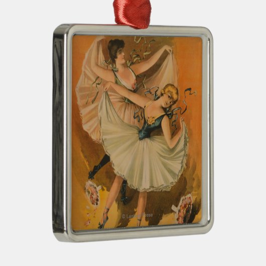 Twee Ballerinas Theatrisch Poster Metalen Ornament (Rechts)