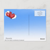 Twee ballonharten met cloud briefkaart (Achterkant)