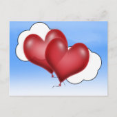 Twee ballonharten met cloud briefkaart (Voorkant)