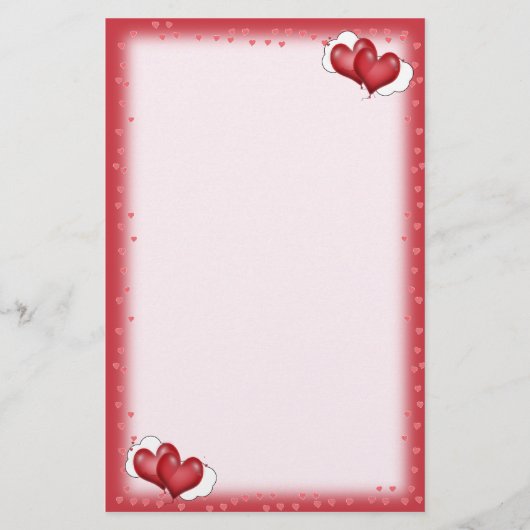 Twee ballonharten met cloud briefpapier (Voorkant)