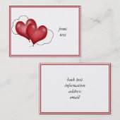 Twee ballonharten met cloud visitekaartje (Voorkant / Achterkant)