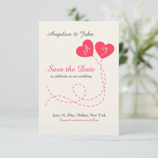 Twee Ballons van Harten bewaren de Aankondiging (Staand voorkant)