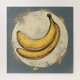 Twee bananen in de maan 's nachts legpuzzel
